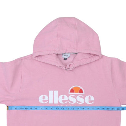Ellesse Womens Pink Pullover Hoodie UK 18 Cotton Blend Sport Sweatshirt