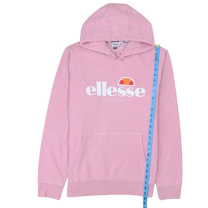 Ellesse Womens Pink Pullover Hoodie UK 18 Cotton Blend Sport Sweatshirt