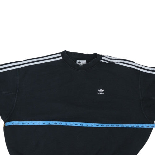 Adidas Womens Black Crew Neck Pullover Sweatshirt Size 14