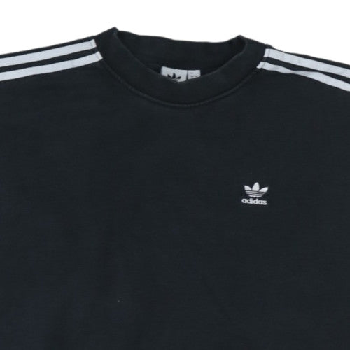 Adidas Womens Black Crew Neck Pullover Sweatshirt Size 14