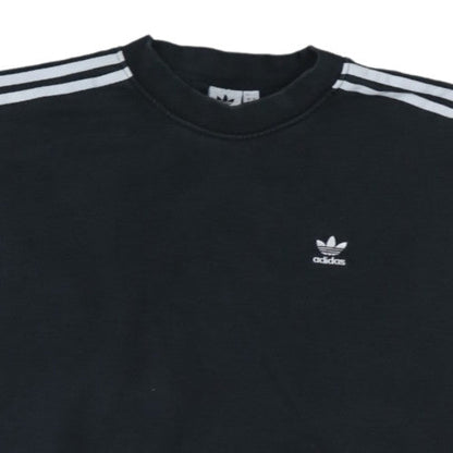 Adidas Womens Black Crew Neck Pullover Sweatshirt Size 14