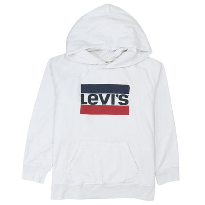 Levi’s Men’s White Pullover Hoodie L Classic Logo Fleece Sweatshirt