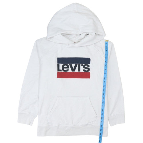 Levi’s Men’s White Pullover Hoodie L Classic Logo Fleece Sweatshirt