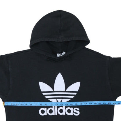 Adidas Womens Black Pullover Hoodie Size 16 Logo Graphic Hooded Sweatshirt