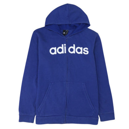 Adidas Women Blue Full Zip Hoodie XL Cotton Blend Casual