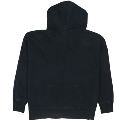 Adidas Womens Black Half Zip Hoodie M Cotton Blend Logo Pullover
