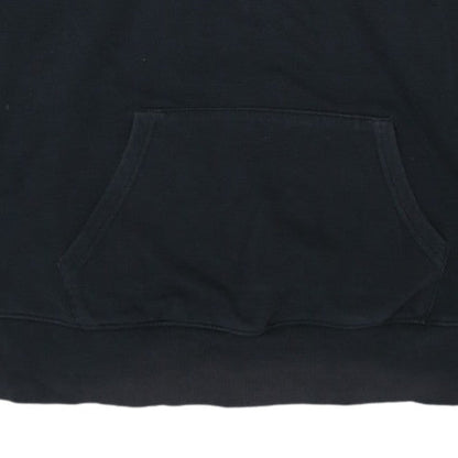 Adidas Womens Black Half Zip Hoodie M Cotton Blend Logo Pullover