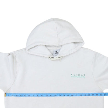 Adidas Women’s White Pullover Hoodie L Sports Club Graphic Cotton Blend