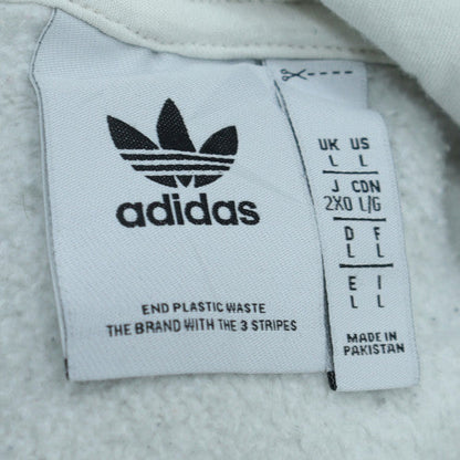 Adidas Women’s White Pullover Hoodie L Sports Club Graphic Cotton Blend