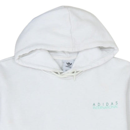 Adidas Women’s White Pullover Hoodie L Sports Club Graphic Cotton Blend