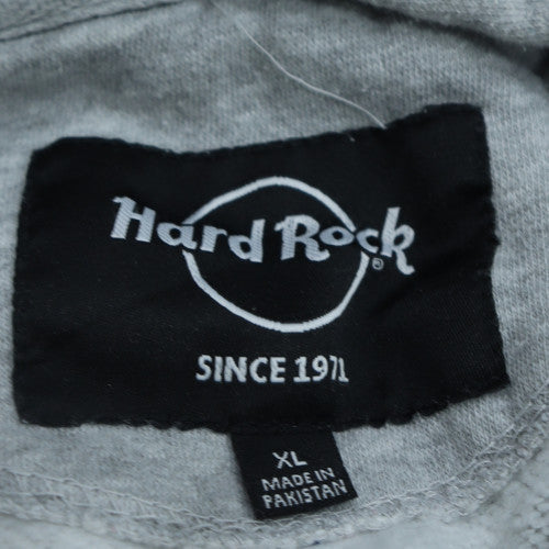 Hard Rock Cafe Women's Grey Pullover Hoodie XL Las Vegas Graphic Sweatshirt