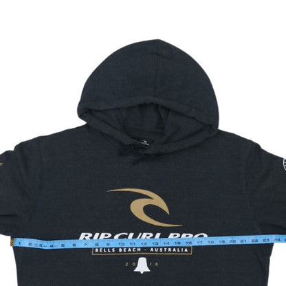 Rip Curl Pro Womens Black Pullover Hoodie Size L Surf Logo Sweatshirt