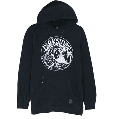 Quiksilver Men's Black Pullover Hoodie M Surf Graphic Fleece