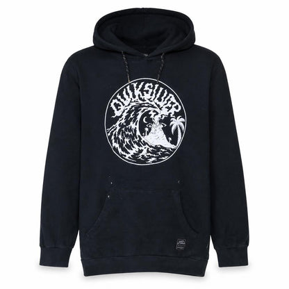 Quiksilver Men's Black Pullover Hoodie M Surf Graphic Fleece