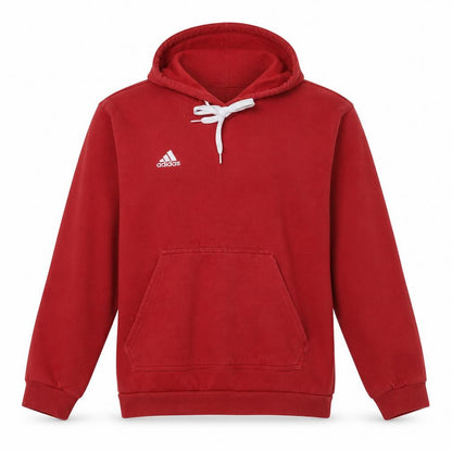 adidas Mens Red Pullover Hoodie Regular Fit Fleece M Sportswear