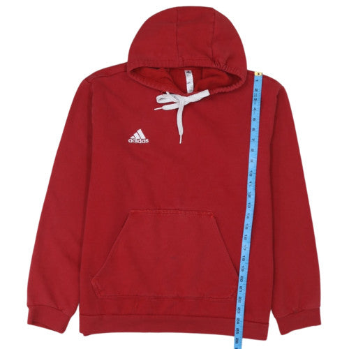 adidas Mens Red Pullover Hoodie Regular Fit Fleece M Sportswear