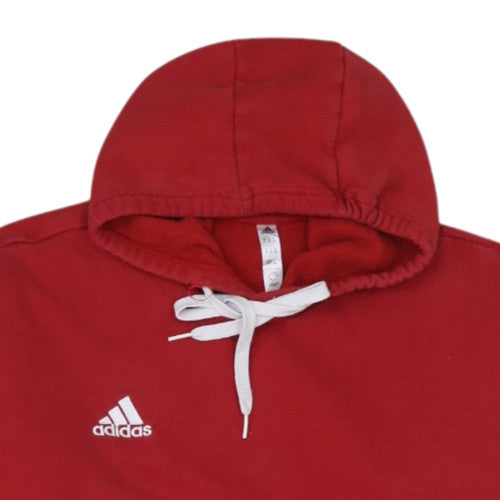 adidas Mens Red Pullover Hoodie Regular Fit Fleece M Sportswear