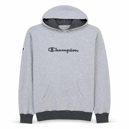 Champion Men's Grey Pullover Hoodie Medium Regular Fit Fleece