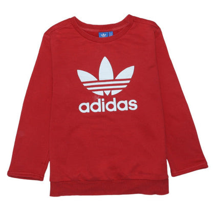 Adidas Women Red Crew Neck Pullover Sweatshirt Size 10