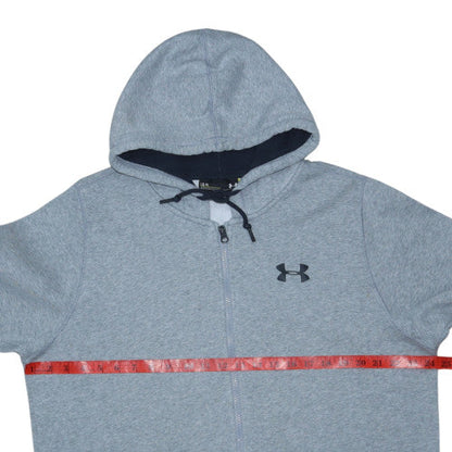 Under Armour Mens Grey Full Zip Hoodie Size L Loose Fit