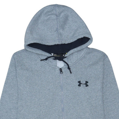 Under Armour Mens Grey Full Zip Hoodie Size L Loose Fit