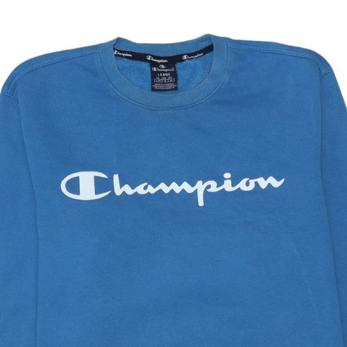 Champion Men's Blue Crew Neck Pullover Sweatshirt Size L