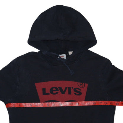 Levi's Women's Black Pullover Hoodie Size M Logo Graphic Cotton Blend
