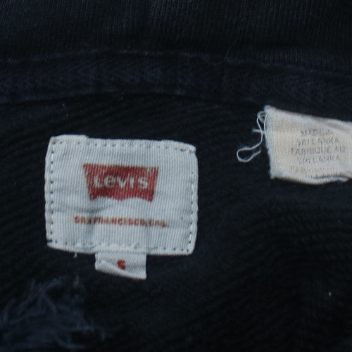 Levi's Women's Black Pullover Hoodie Size M Logo Graphic Cotton Blend