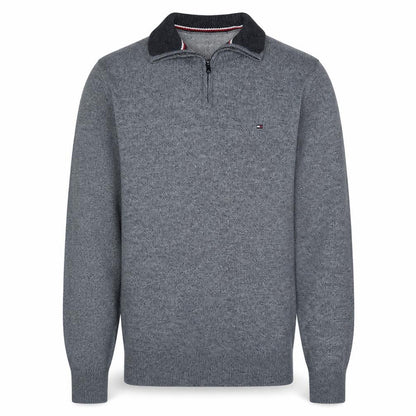 Tommy Hilfiger Men's Grey Wool 1/2 Zip Jumper Size M