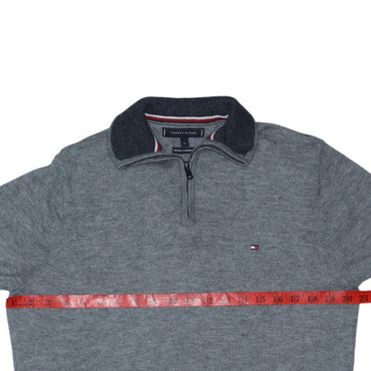Tommy Hilfiger Men's Grey Wool 1/2 Zip Jumper Size M
