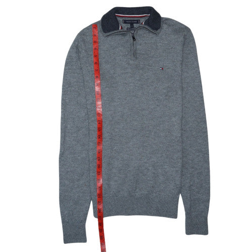 Tommy Hilfiger Men's Grey Wool 1/2 Zip Jumper Size M