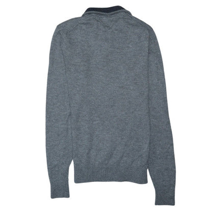 Tommy Hilfiger Men's Grey Wool 1/2 Zip Jumper Size M
