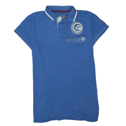 Napapijri Mens Blue Polo Shirt XXL Classic Cotton Short Sleeve
