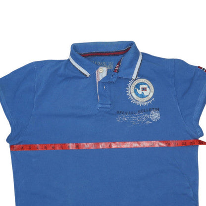 Napapijri Mens Blue Polo Shirt XXL Classic Cotton Short Sleeve