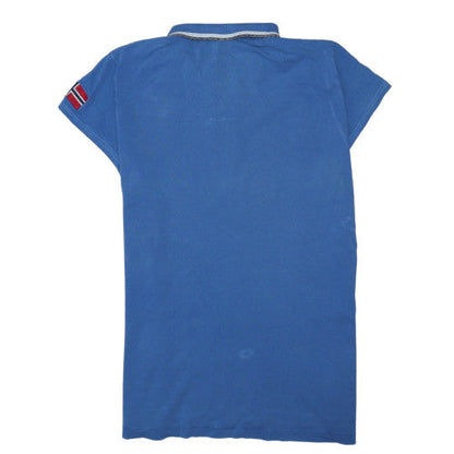 Napapijri Mens Blue Polo Shirt XXL Classic Cotton Short Sleeve