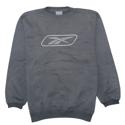 Reebok Men’s Grey Crew Neck Sweatshirt XL Cotton Logo Pullover