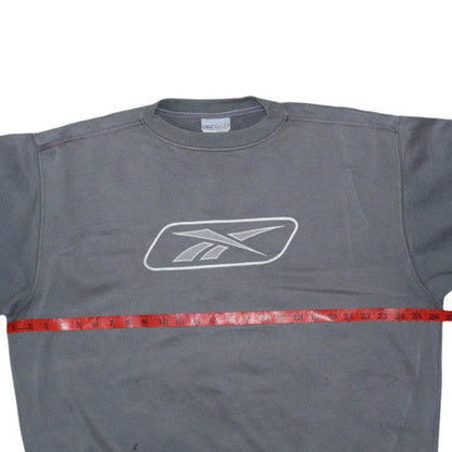 Reebok Men’s Grey Crew Neck Sweatshirt XL Cotton Logo Pullover