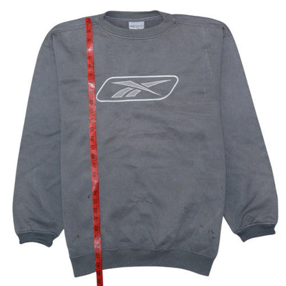 Reebok Men’s Grey Crew Neck Sweatshirt XL Cotton Logo Pullover