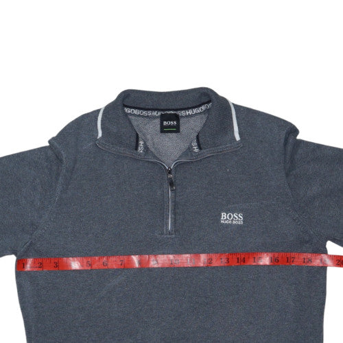 Hugo Boss Men's Grey Cotton 1/2 Zip Jumper Size S