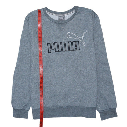 Puma Men's Grey Crew Neck Pullover Sweatshirt M Regular Fit