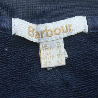 Barbour Womens Navy Blue Sweatshirt Size 12 Cotton Bird Print