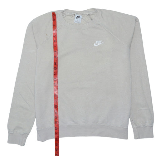 Nike Womens Beige Crew Neck Sweatshirt M - Classic Casual Style