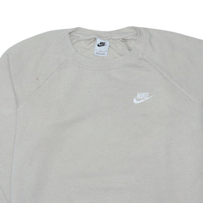 Nike Womens Beige Crew Neck Sweatshirt M - Classic Casual Style