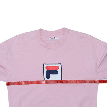 Fila Womens Pink Crew Neck Pullover Sweatshirt Size S Logo Cotton Blend