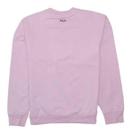 Fila Womens Pink Crew Neck Pullover Sweatshirt Size S Logo Cotton Blend