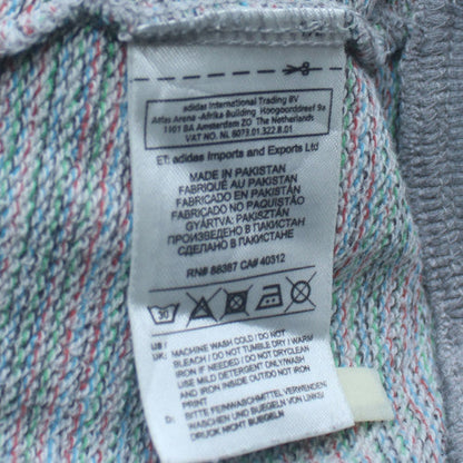 Adidas Mens Grey Pullover Sweatshirt M Crew Neck Logo Sportswear