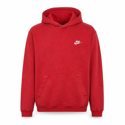 Nike Men's Red Pullover Hoodie Small Logo Fleece Sweatshirt