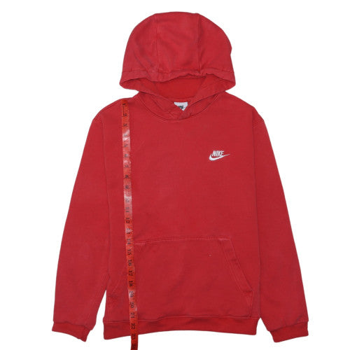 Nike Men's Red Pullover Hoodie Small Logo Fleece Sweatshirt