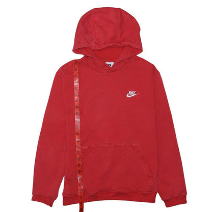 Nike Men's Red Pullover Hoodie Small Logo Fleece Sweatshirt