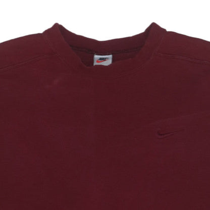Nike Men's Red XL Pullover Sweatshirt Vintage Fleece Crew Neck